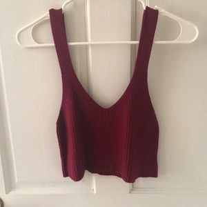 Maroon crop tank top